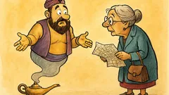 Barzelletta: una signora trova una lampada magica