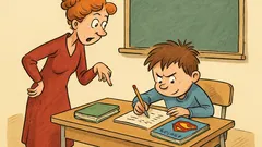 Barzelletta: La maestra sorprende Pierino che scrive