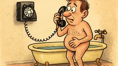 Barzelletta: Al telefono: «Dottore, posso fare il bagno?»