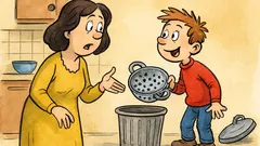 Barzelletta: La mamma chiede lo scolapasta