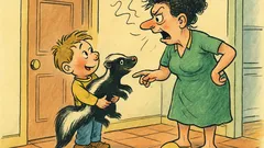 Barzelletta: Un bambino torna con una puzzola