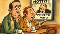 Barzelletta: Due amici al bar guardano il telegiornale