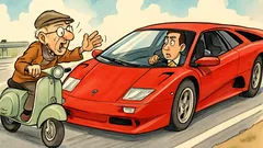 Barzelletta: un tizio in Lamborghini in autostrada…