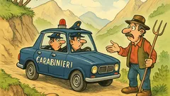 Barzelletta: su una strada di montagna un contadino
