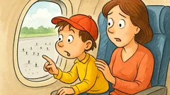 Barzelletta: Pierino sale sull’aereo e guarda