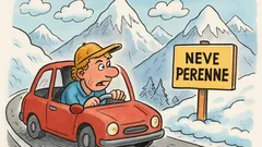 Barzelletta: Totti legge un cartello in montagna