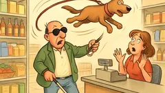 Barzelletta: Un cieco entra in un supermercato con…