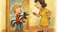 Barzelletta: Bimbo torna a casa con puzzola