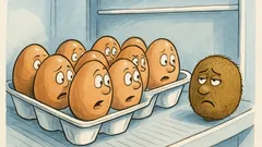 Barzelletta: in un frigorifero, nel reparto uova