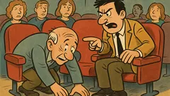 Barzelletta: Al cinema un vecchietto fruga sotto