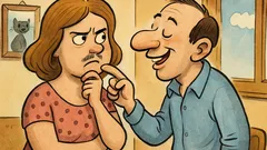 Barzelletta: «Caro, è vero che ho i baffi?»