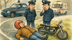 Barzelletta: Un motociclista indossa la giacca al contrario