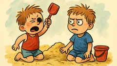 Barzelletta: Due bambini giocano nella sabbia…