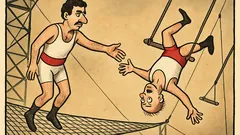 Barzelletta: tragedia al trapezio, niente stretta di mano