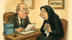 Barzelletta: Un notaio legge il testamento alla vedova