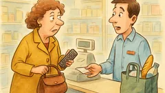 Barzelletta: «Contanti, assegno o carta, signora?»