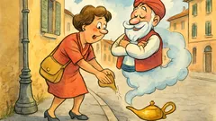 Barzelletta: Una signora strofina una lampada