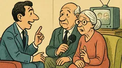 Barzelletta: una coppia di anziani in TV