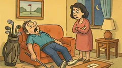 Barzelletta: Un uomo torna dal golf stanco morto