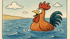 Barzelletta: Cosa fa un gallo al mare?