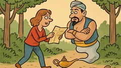 Barzelletta: una donna trova una lampada nel bosco