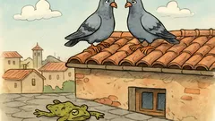 Barzelletta: Due colombi sul tetto con un rospo