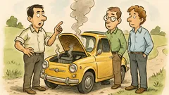 Barzelletta: tre ingegneri sulla Cinquecento